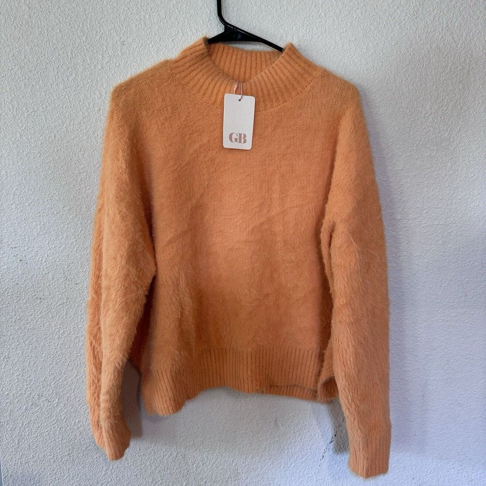 GB Sweater Woman's Large Orange NWT‎ Gianni Bini Super Soft Crew Neck